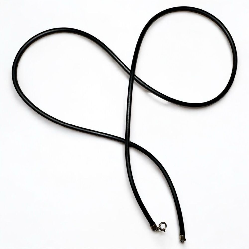 23" Black Cord Necklace - Unisex | 925 Silver
Clasp Minimalist Great for…